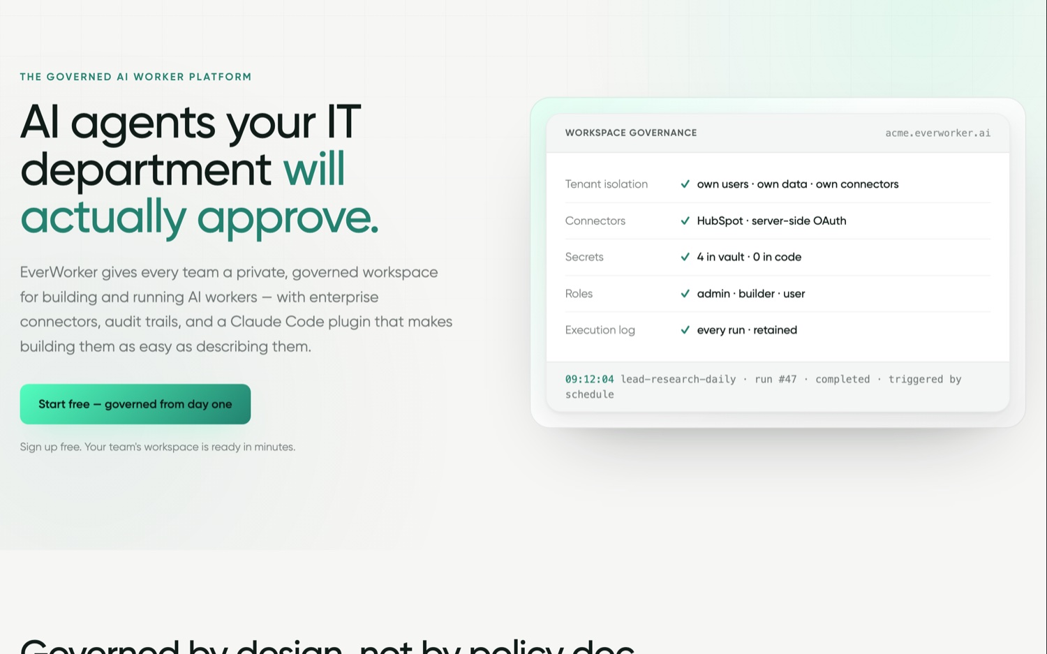 EverWorker Govern page.