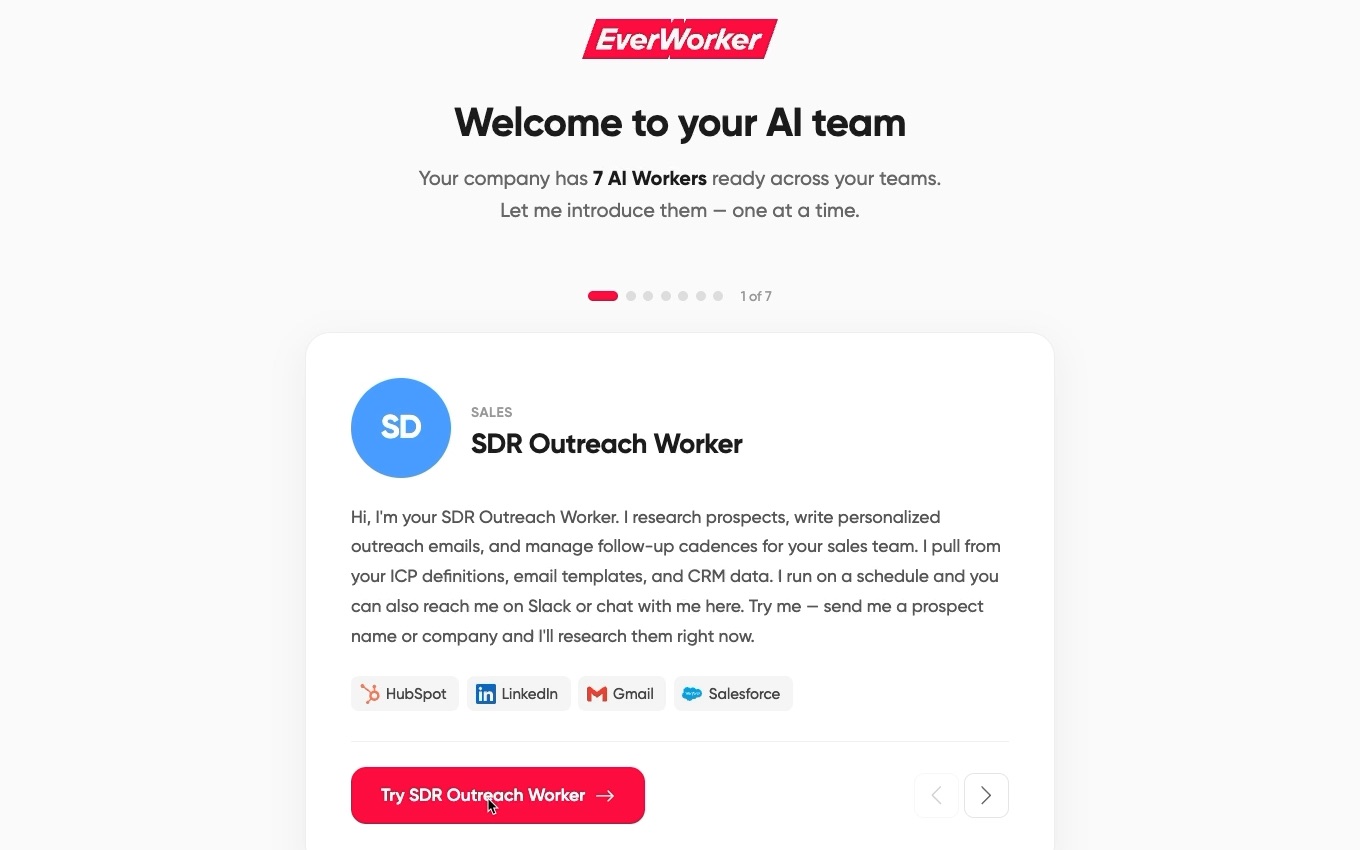 EverWorker: Welcome to your AI team, a worker introduced with its job description.